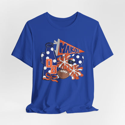 Adult Mega Makos Spirit Football Tee - Bella Canvas