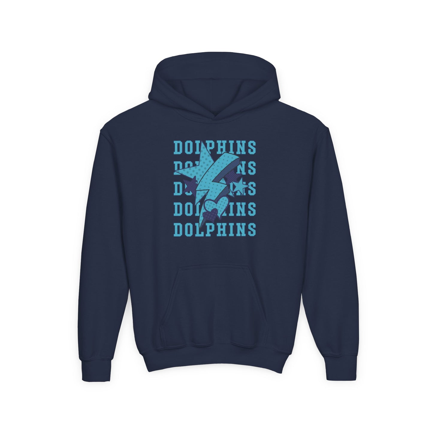 Youth Dolphin Lightning, Stars & Hearts Hoodie