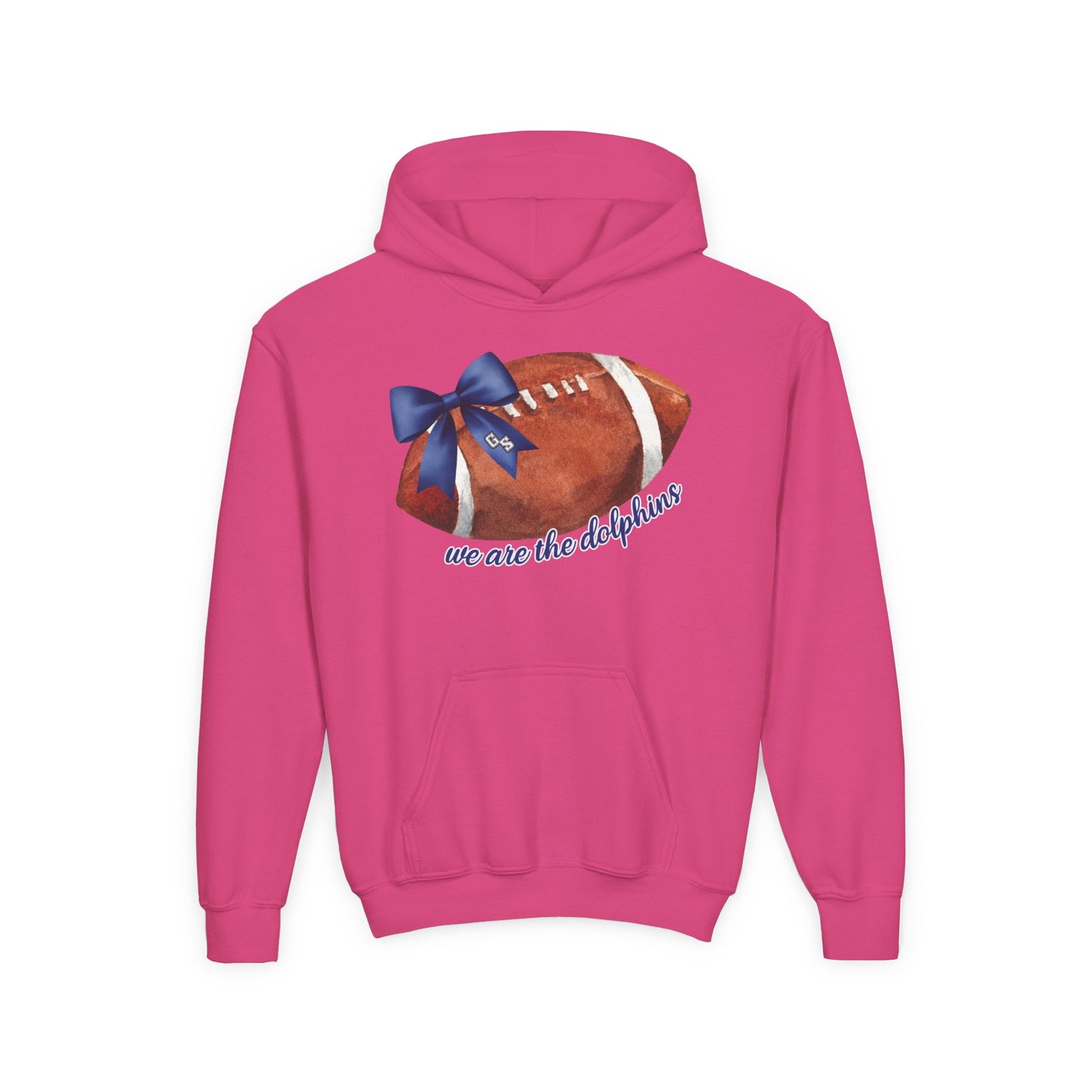 Youth Dolphins Coquette Football Hoodie