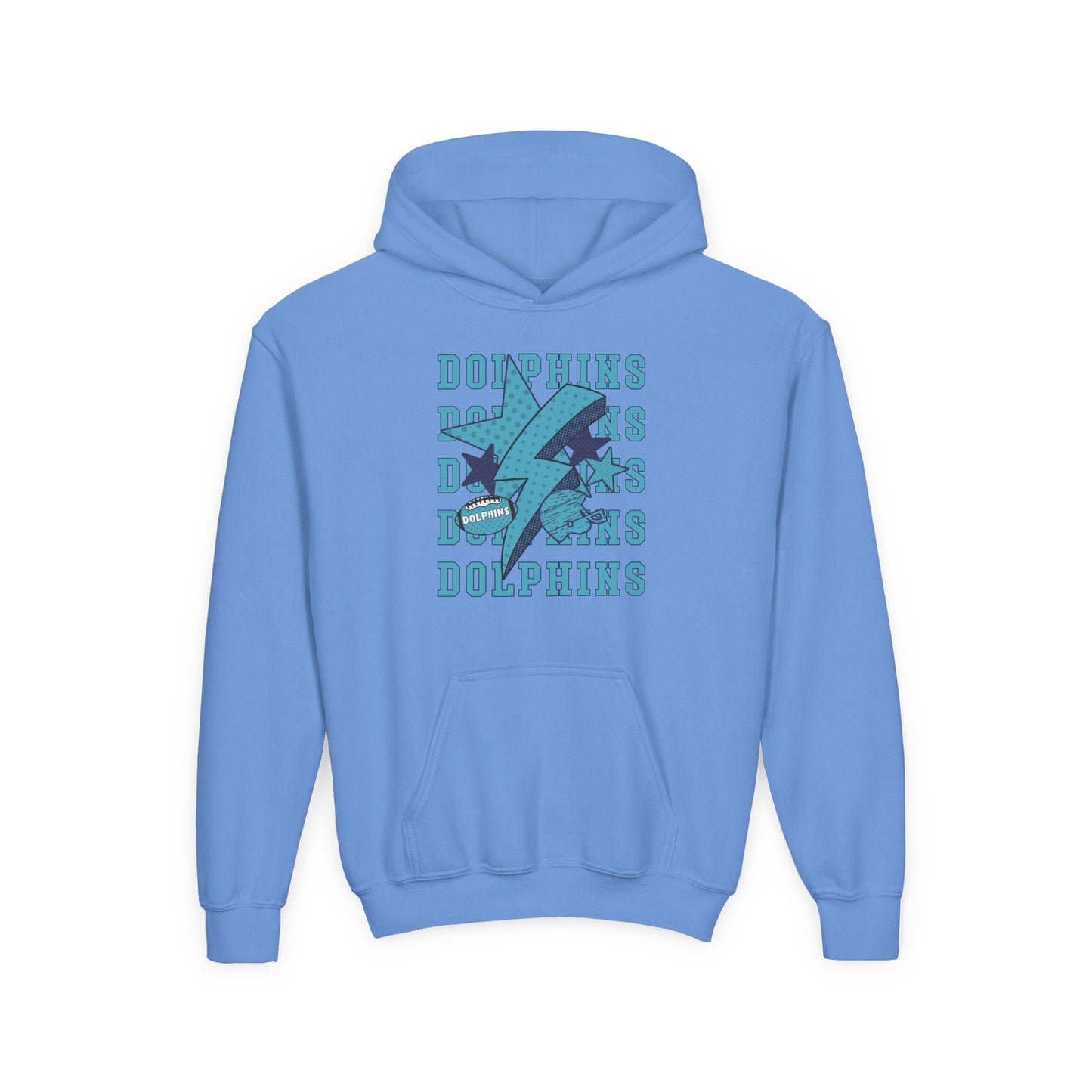 Youth Dolphin Lightning Football Hoodie