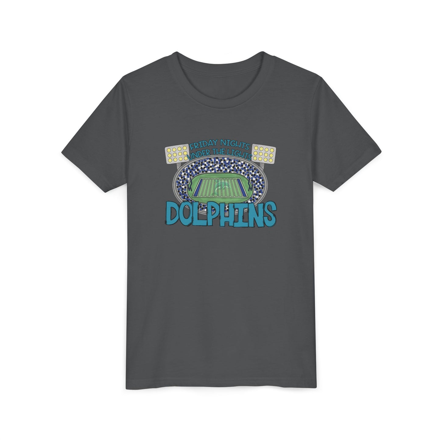 Dolphins Friday Nights Youth Tshirt - Bella Canvas