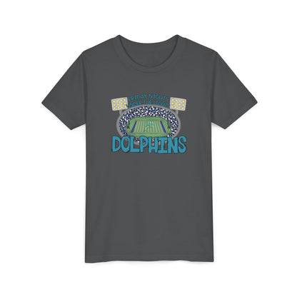 Dolphins Friday Nights Youth Tshirt - Bella Canvas