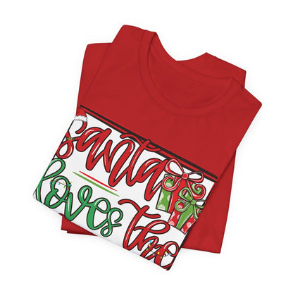 Santa Loves the Lions Tee - Bella Canvas