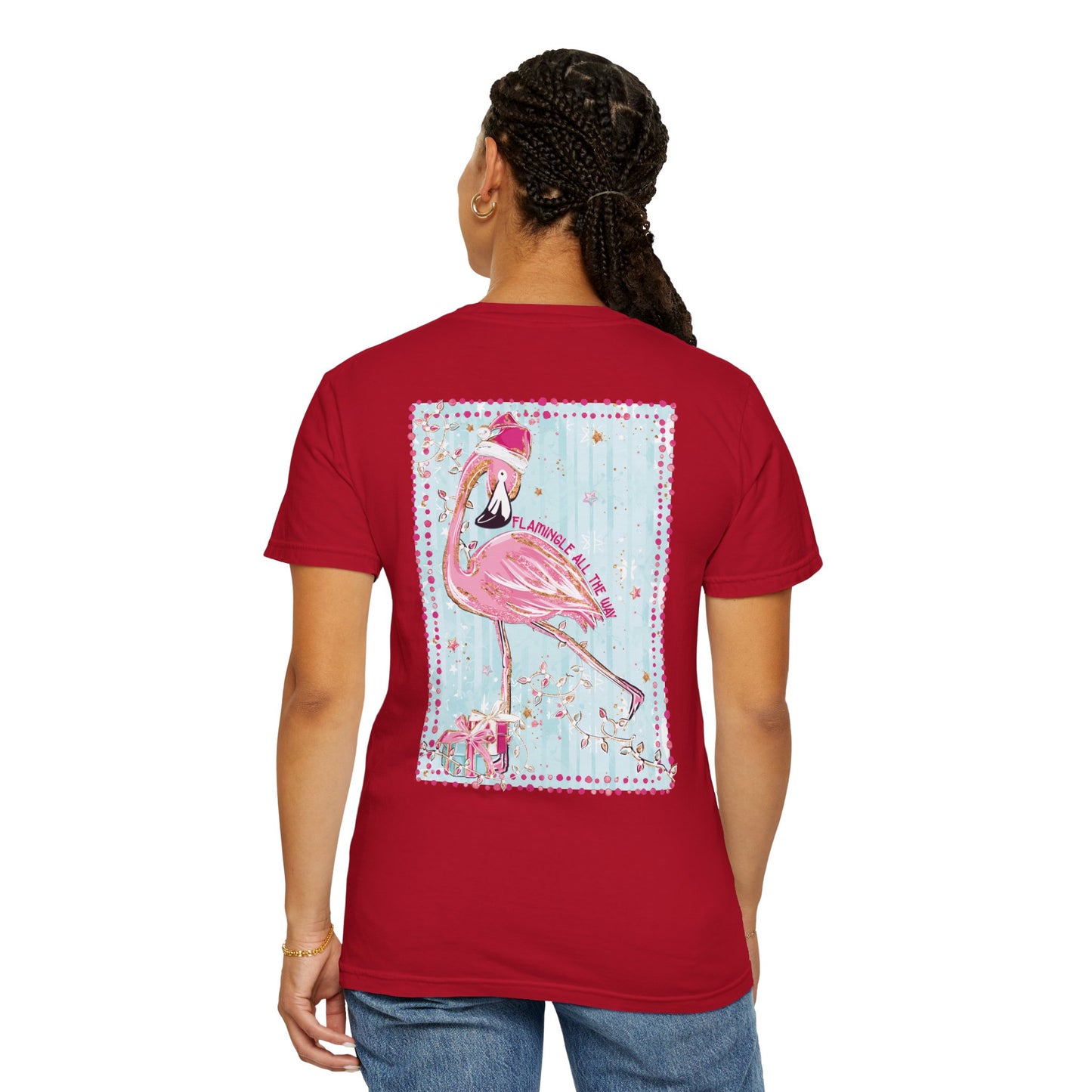 Flamingo Flamingle All the Way Christmas Tee - Comfort Colors