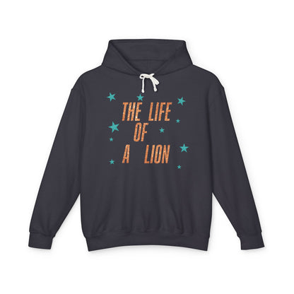Adult Life of a Lion Faux Glitter Hoodie - Comfort Colors