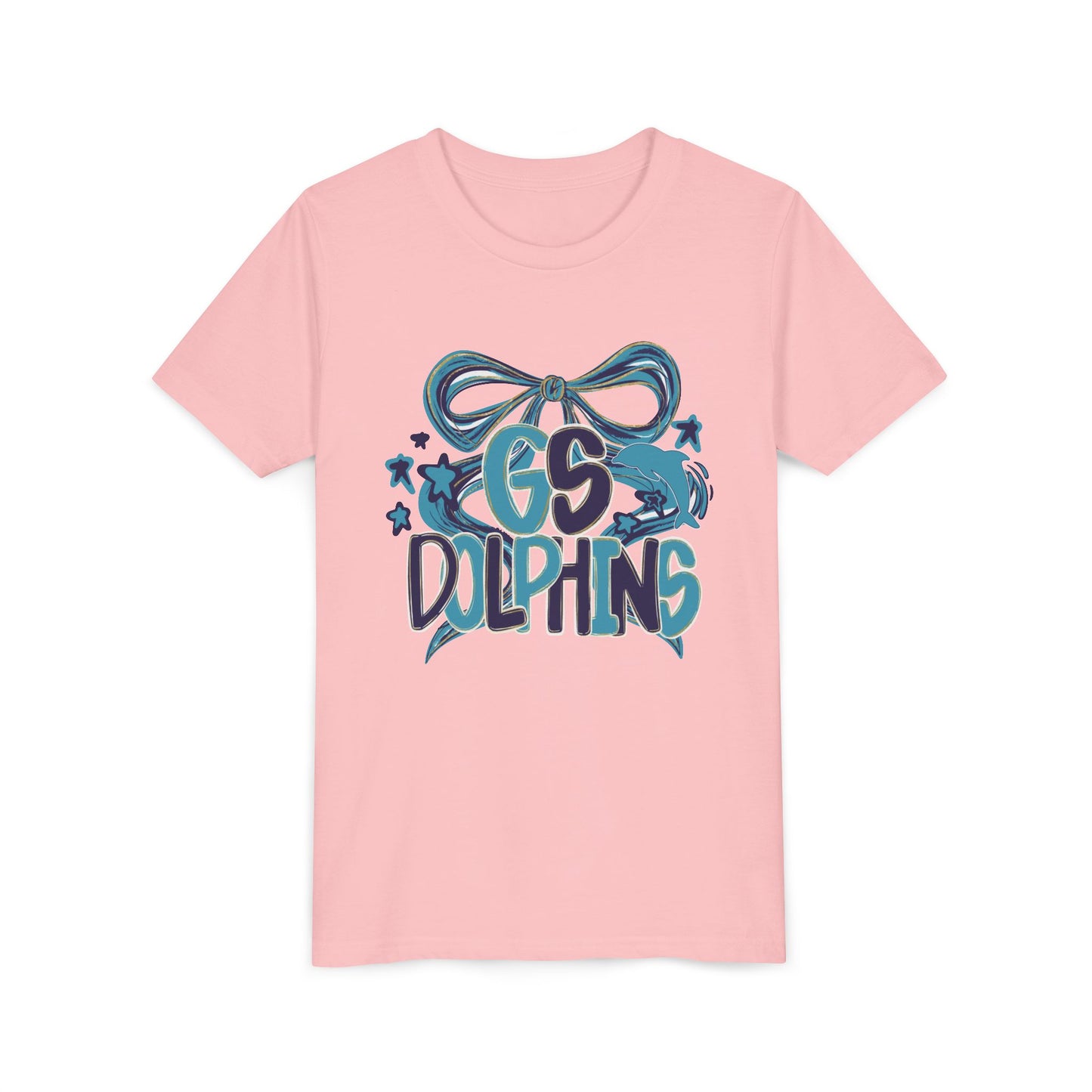 Youth GS Dolphins Coquette Bow Tee - Bella Canvas