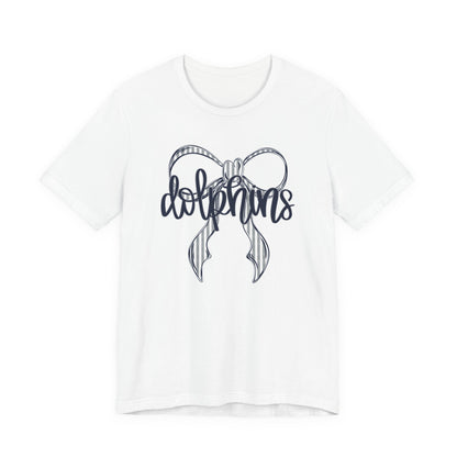 Preppy Dolphins Bow Bella Canvas