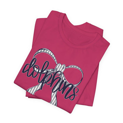 Preppy Dolphins Bow Bella Canvas