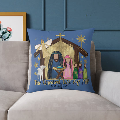 Nativity "The Greatest Gift of All" Decorative Pillow
