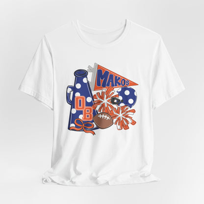 Adult Mega Makos Spirit Football Tee - Bella Canvas