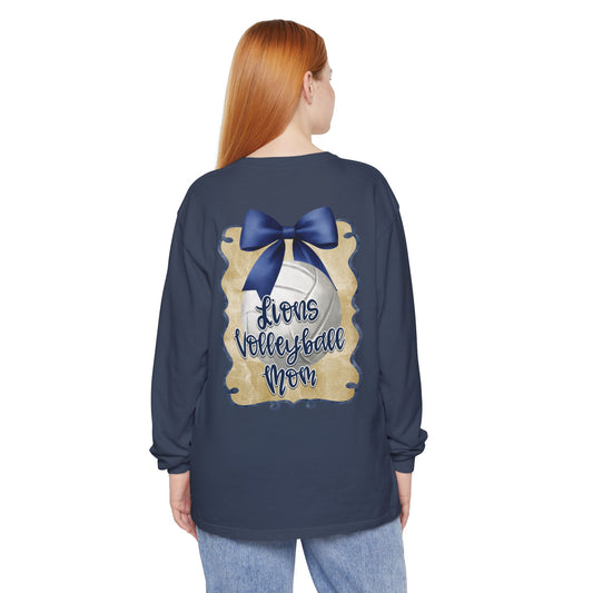 Foley Lions Volleyball Mom Long Sleeve T-Shirt- Comfort Colors