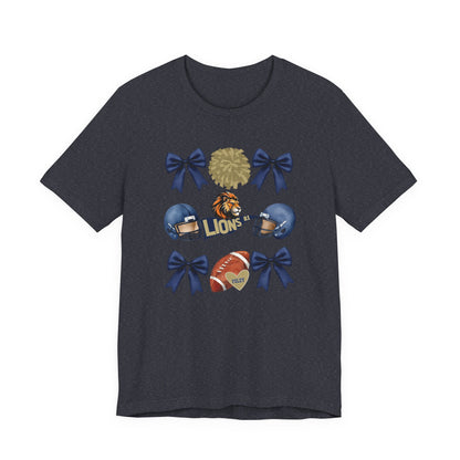 Lions Coquette Football Cheer Tee - Bella Canvas