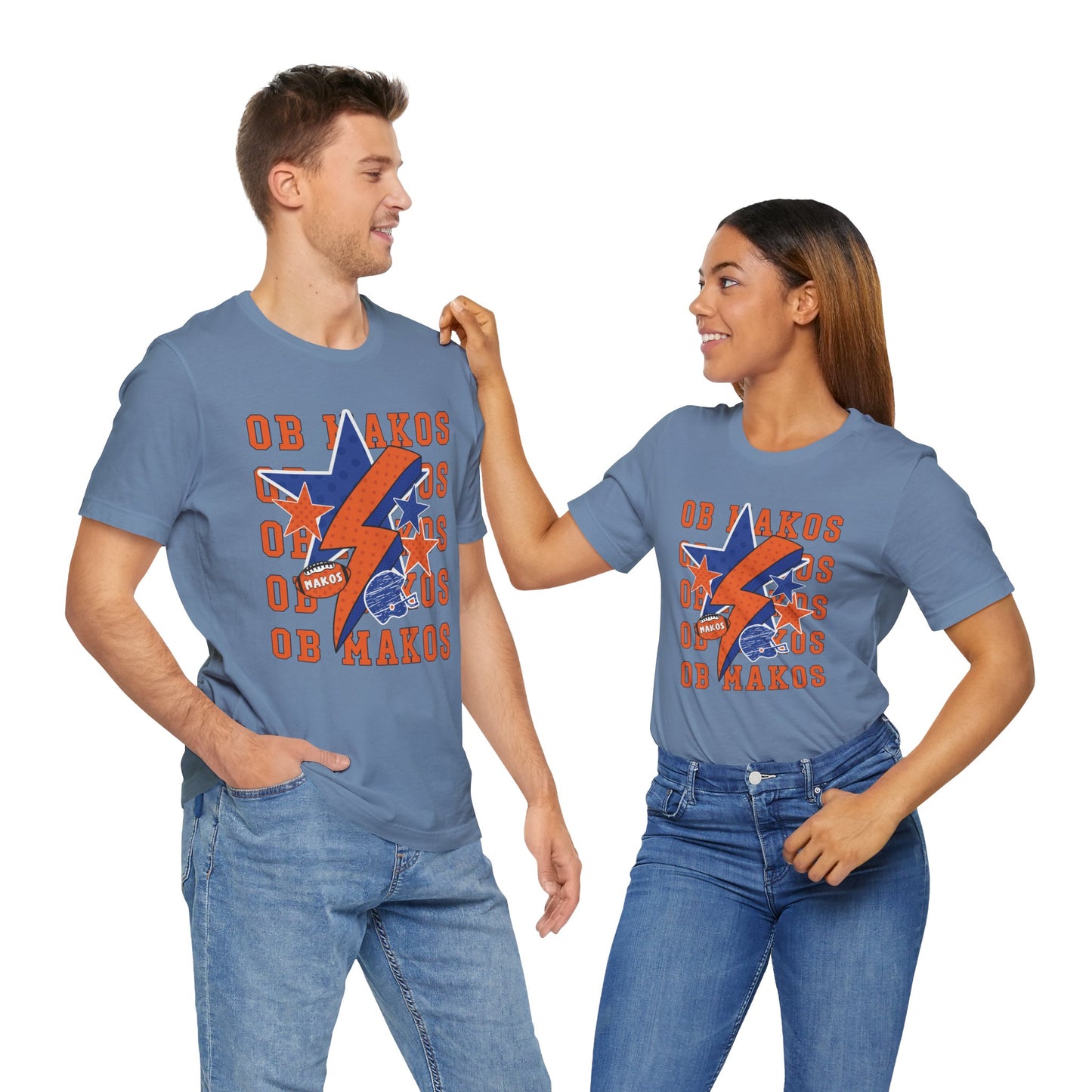 Adult Makos Lightning Football Tee - Bella Canvas