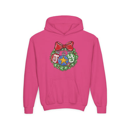 Joy Wreath Youth Hoodie - Gildan