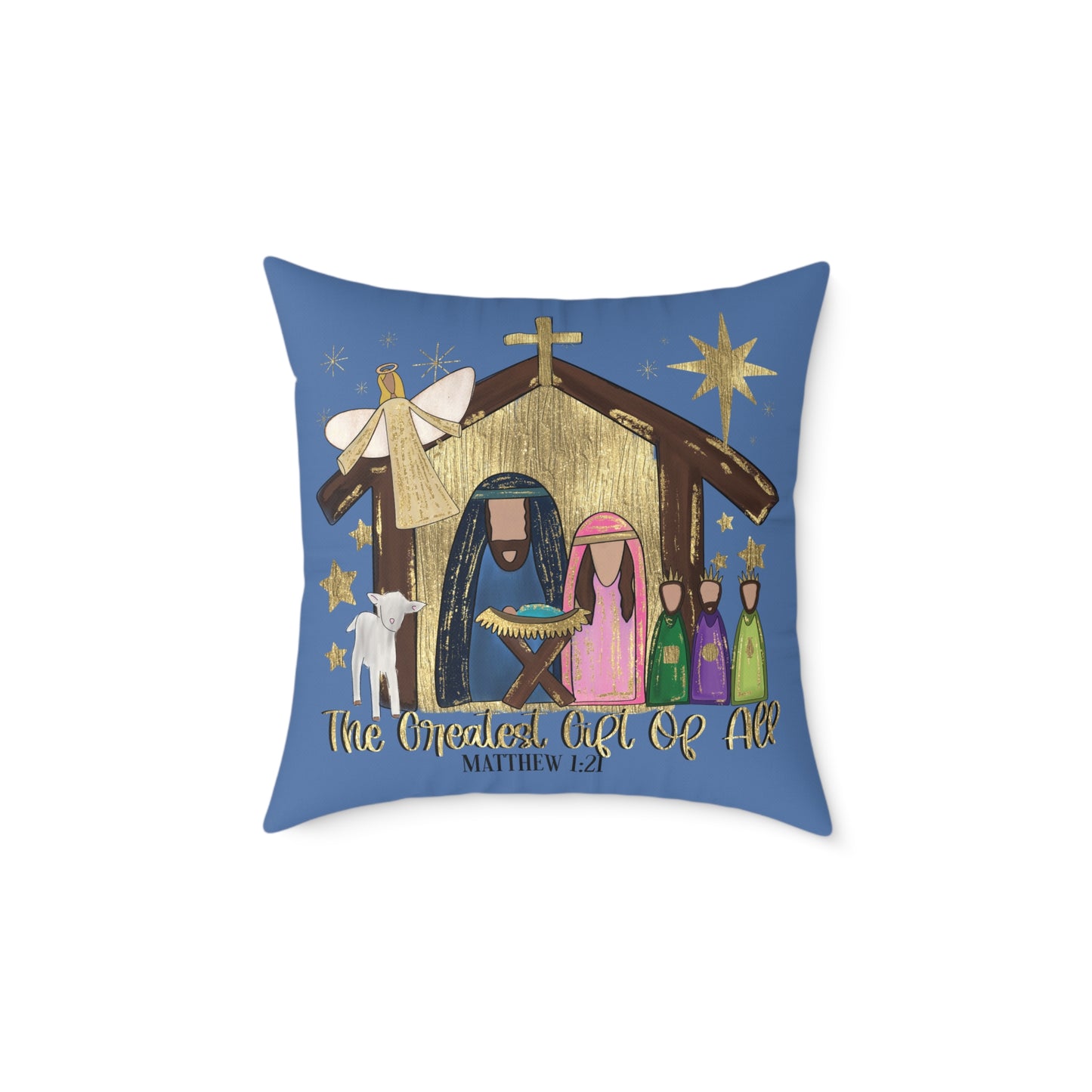 Nativity "The Greatest Gift of All" Decorative Pillow