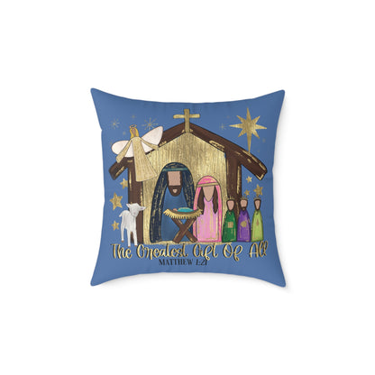 Nativity "The Greatest Gift of All" Decorative Pillow