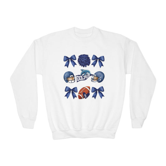 Coquette Bow Pennant Football Sweatshirt