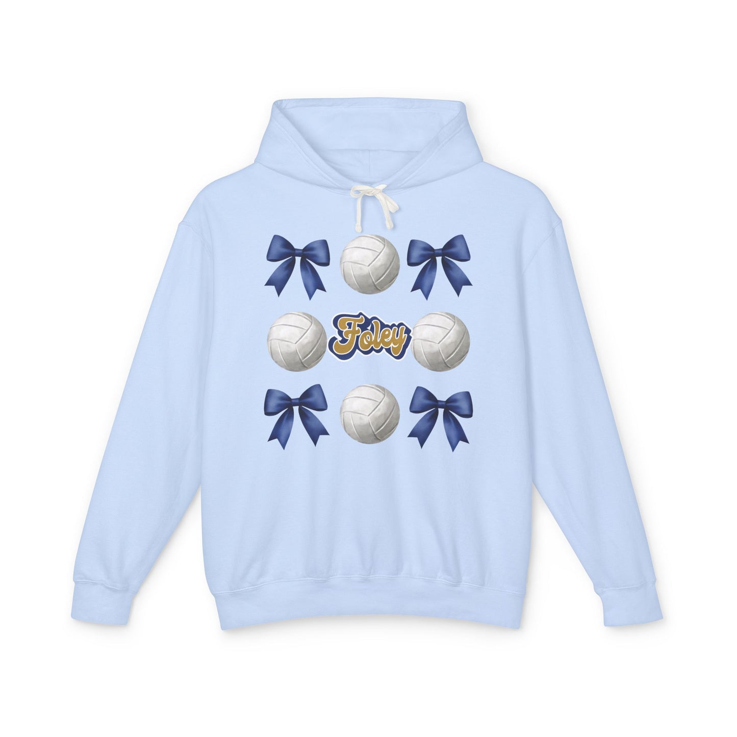 Foley Lions Coquette Bows & Volleyball Hooded Sweatshirt - Comfort Colors