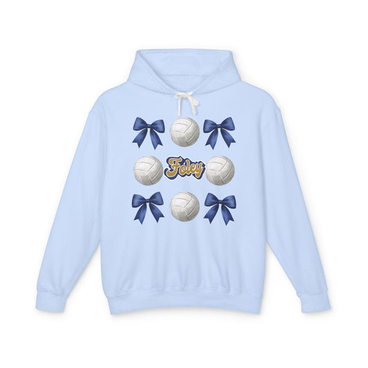 Foley Lions Coquette Bows & Volleyball Hooded Sweatshirt - Comfort Colors