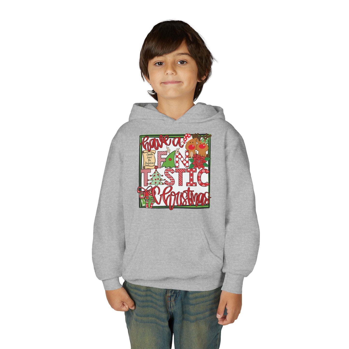 Dolphins Fintastic Christmas Hoodie - Gildan
