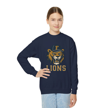 Youth Retro Roaring Lions Crewneck Sweatshirt - Gildan