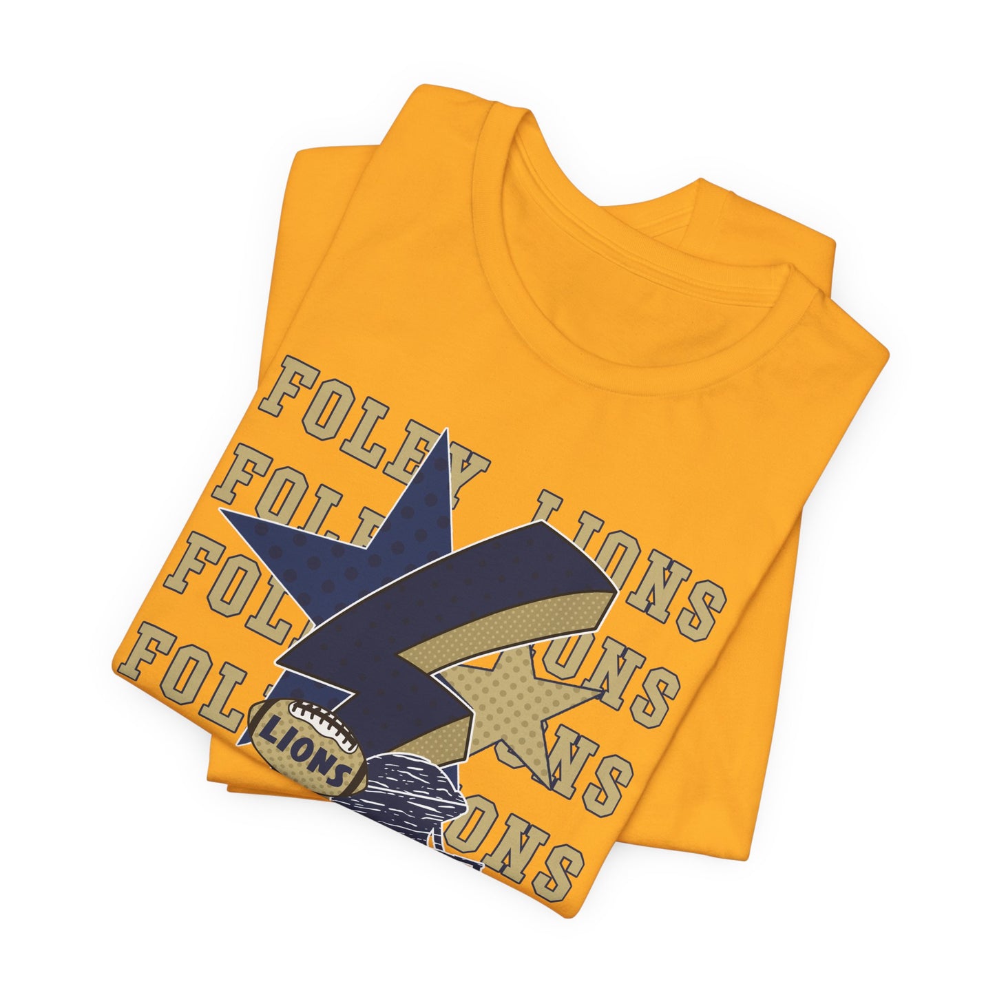 Lions Football, Stars, Lightning Graphic Tee - Bella Canvas