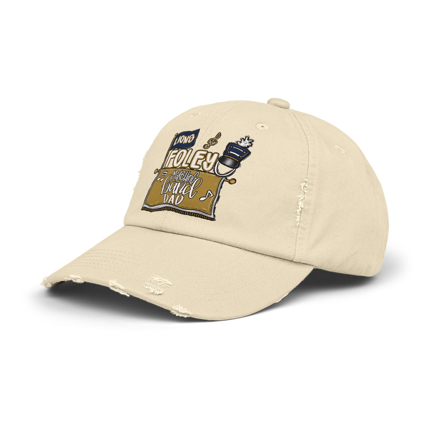 Lions Marching Band Dad Distressed Cap
