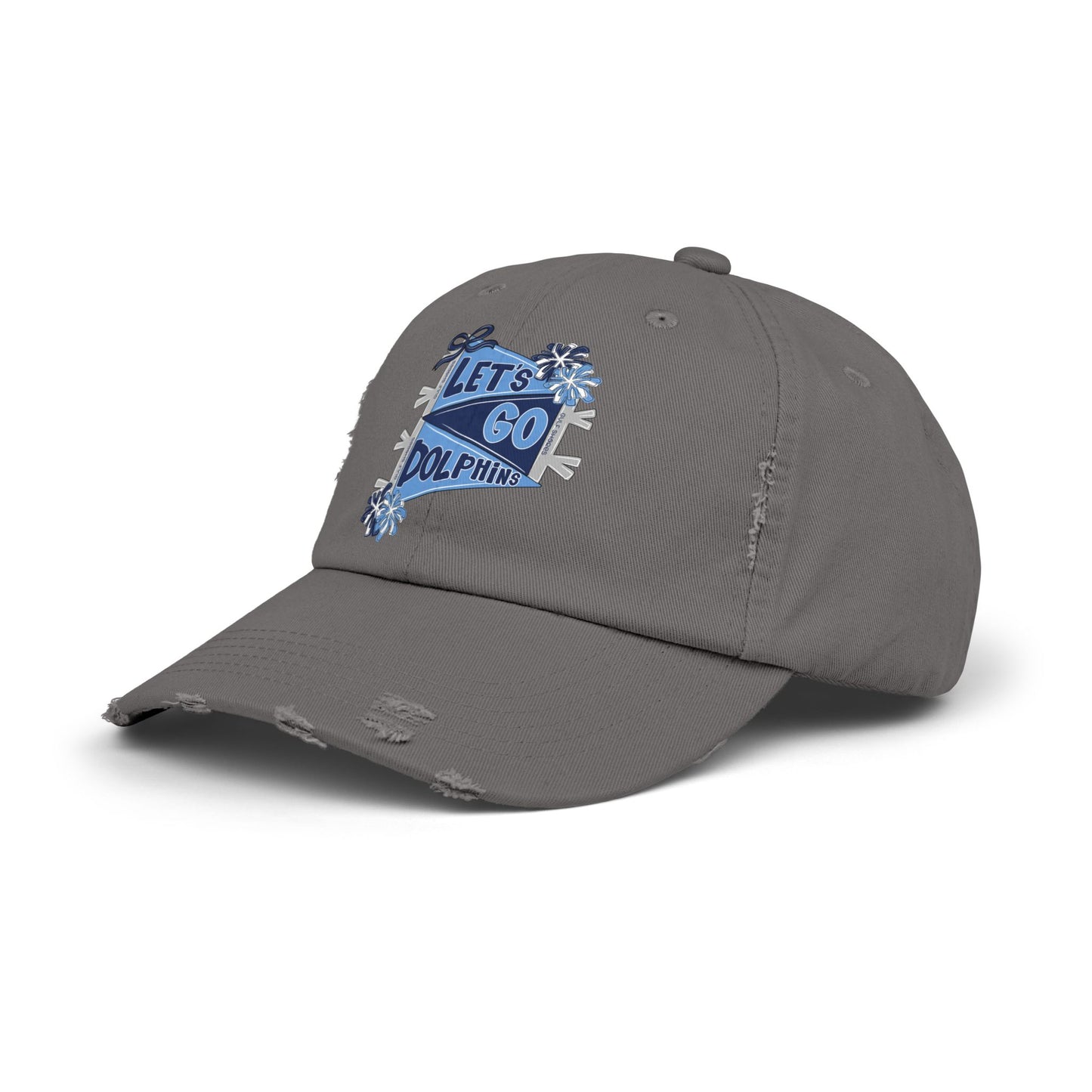 Let's Go Dolphins Distressed Cap
