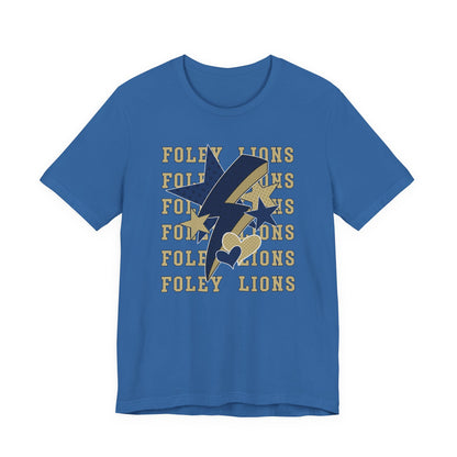Lions Hearts, Stars, Lightning Graphic Tee - Bella Canvas