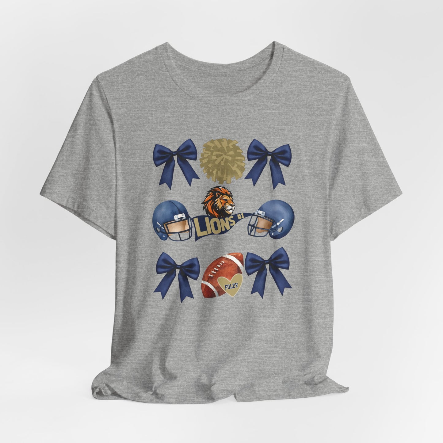 Lions Coquette Football Cheer Tee - Bella Canvas
