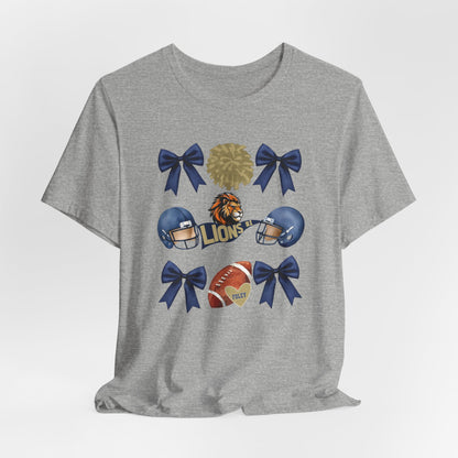 Lions Coquette Football Cheer Tee - Bella Canvas