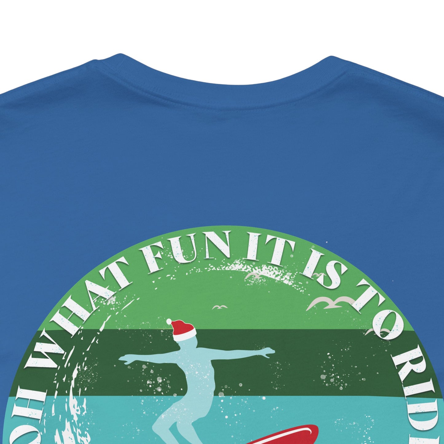 Adult Christmas Surfing Tee - Bella Canvas