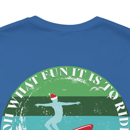 Adult Christmas Surfing Tee - Bella Canvas