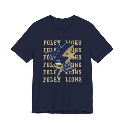 Lions Football, Stars, Lightning Graphic Tee - Bella Canvas