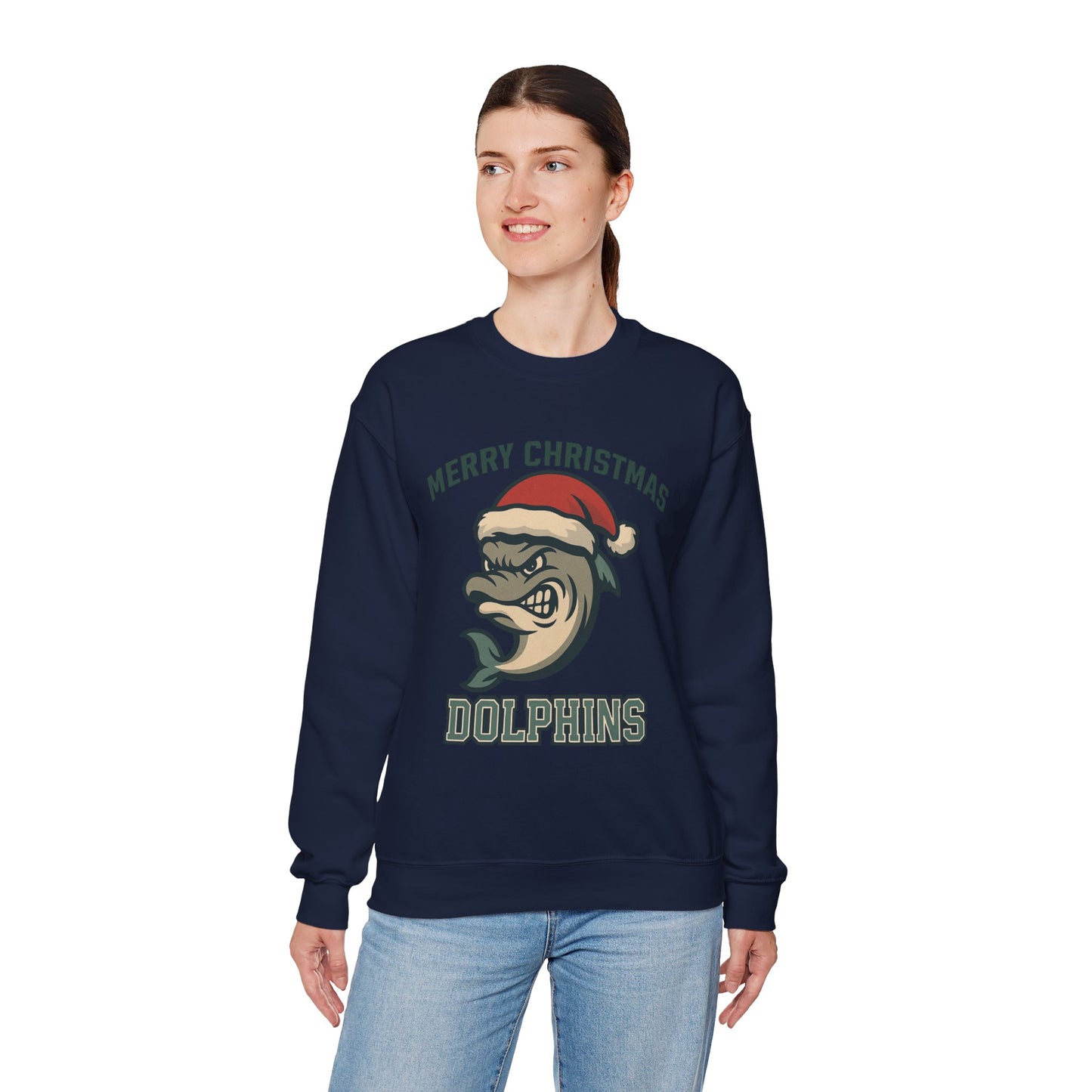 Merry Christmas Dolphins Sweatshirt - Gildan