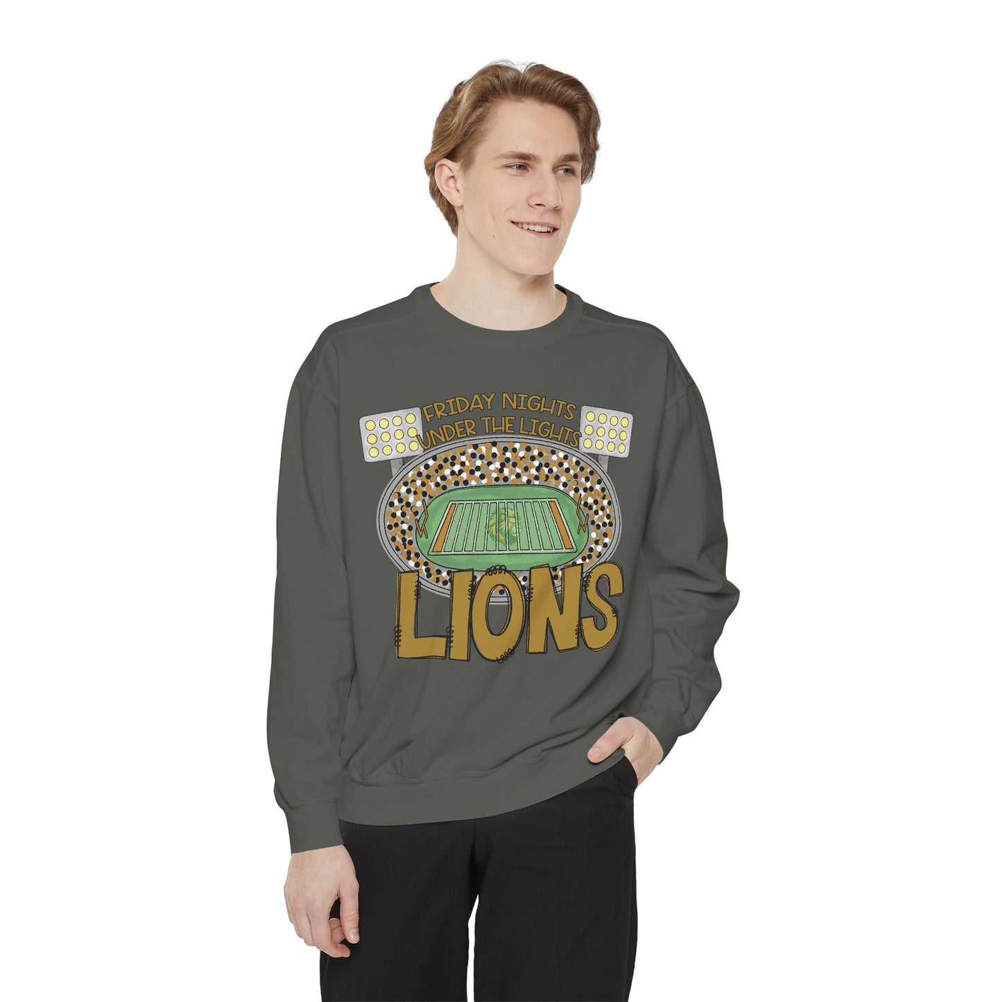 Adult Friday Night Lights Lions Sweatshirt - Comfort Colors