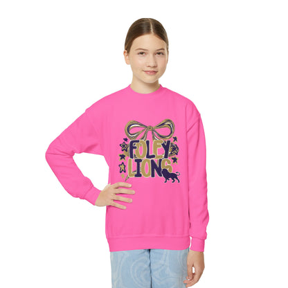 Youth Foley Lions Bow Sweatshirt - Gildan