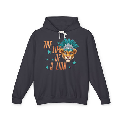 Adult Life of a Lion Faux Glitter Hoodie - Comfort Colors