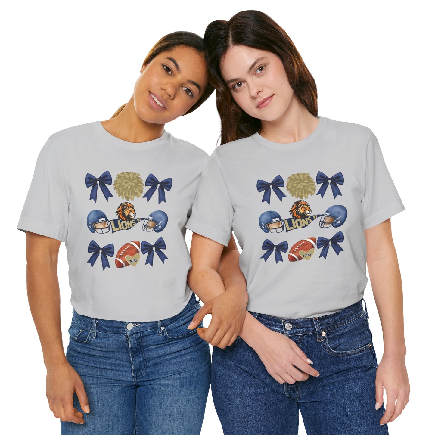 Lions Coquette Football Cheer Tee - Bella Canvas