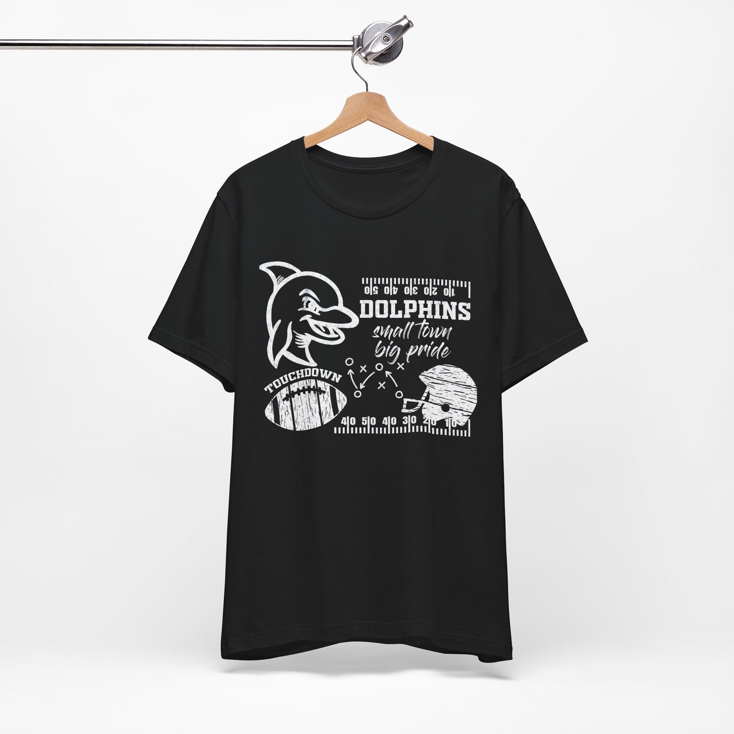 Adult Dolphin Football Tee - Bella Canvas