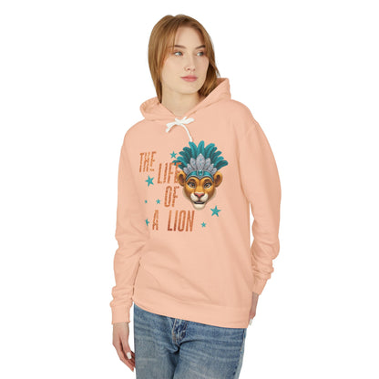 Adult Life of a Lion Faux Glitter Hoodie - Comfort Colors