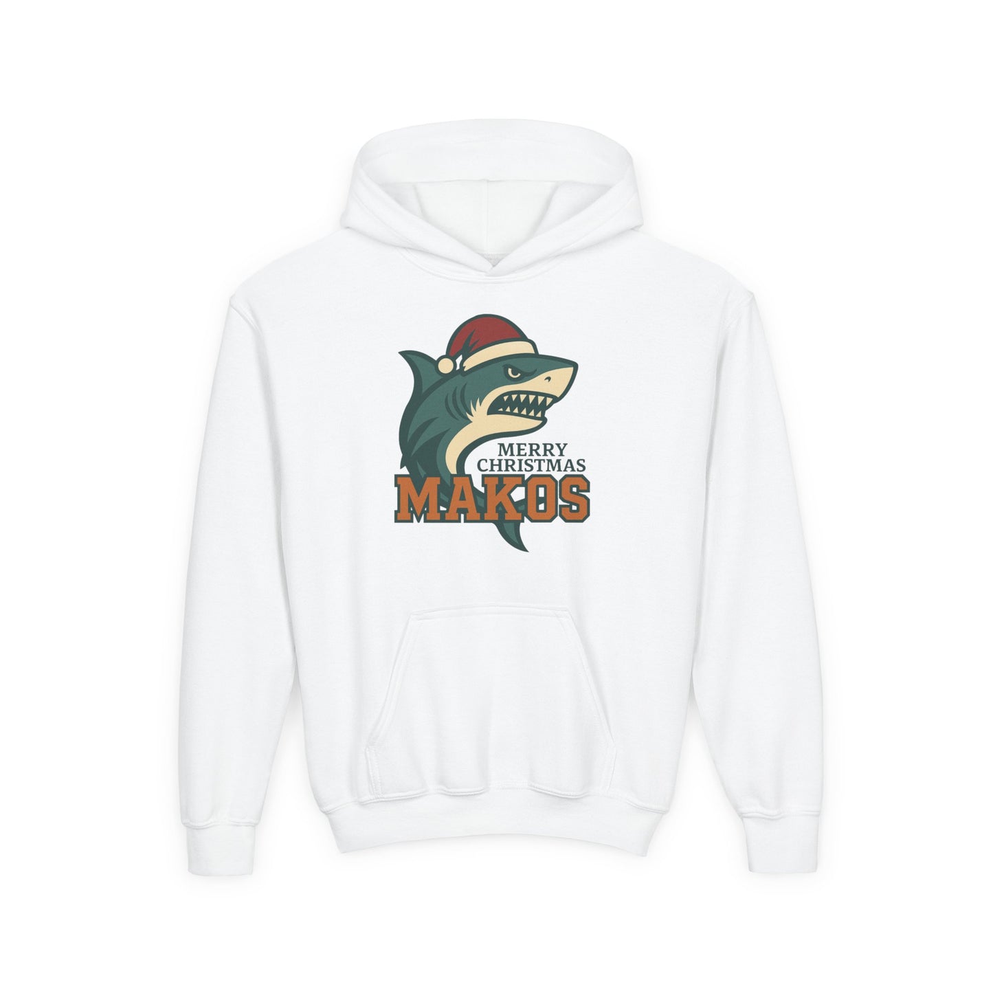 Youth Makos Christmas Hoodie — Merry Christmas Shark Holiday Sweatshirt