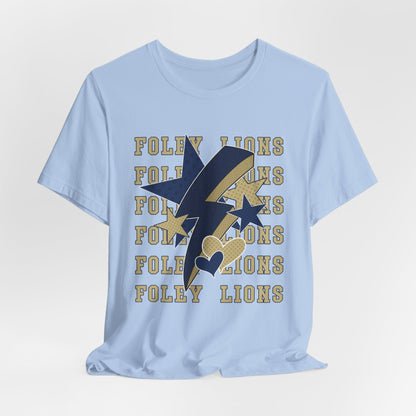Foley Lions Hearts, Stars, Lightning Tee - Bella Canvas