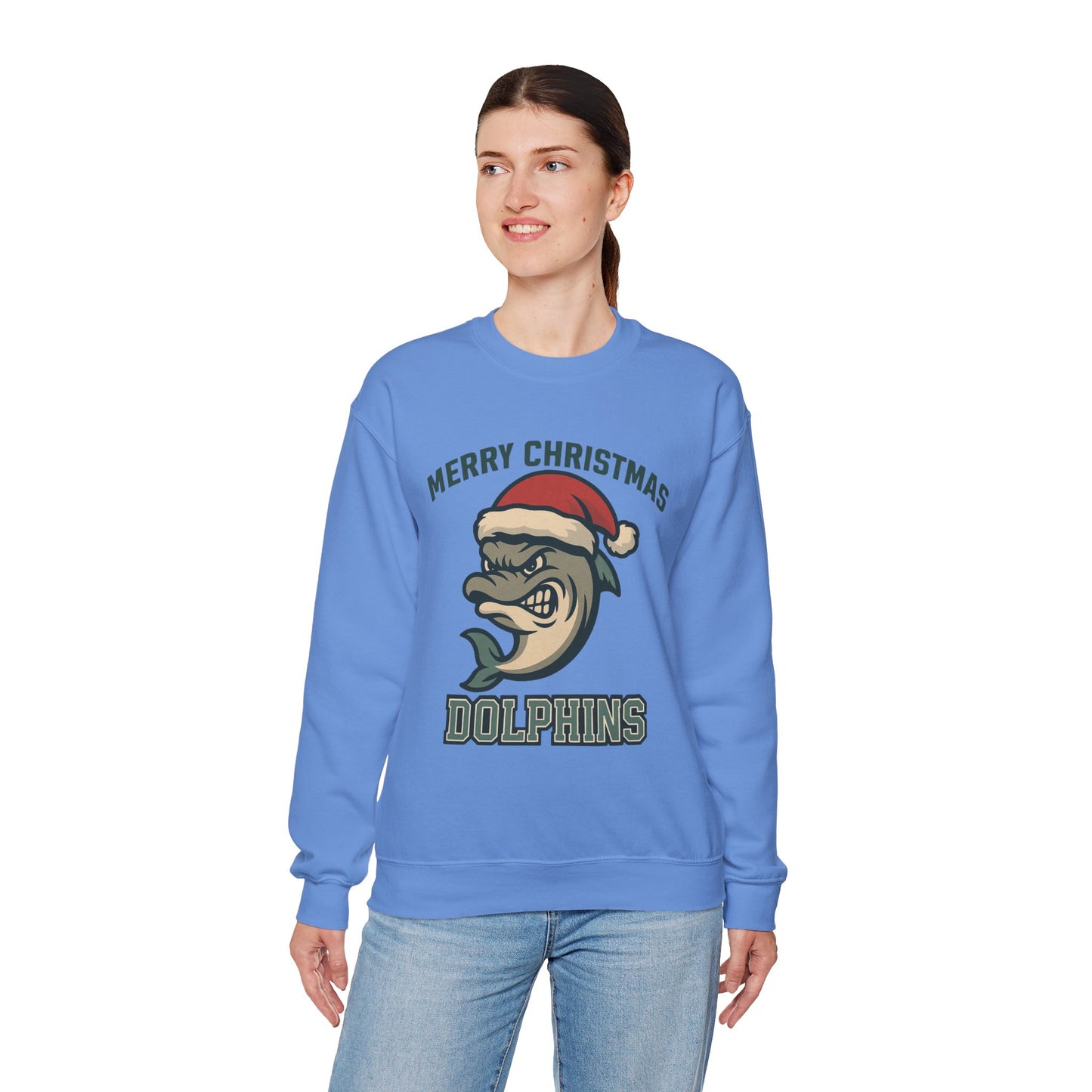Merry Christmas Dolphins Sweatshirt - Gildan