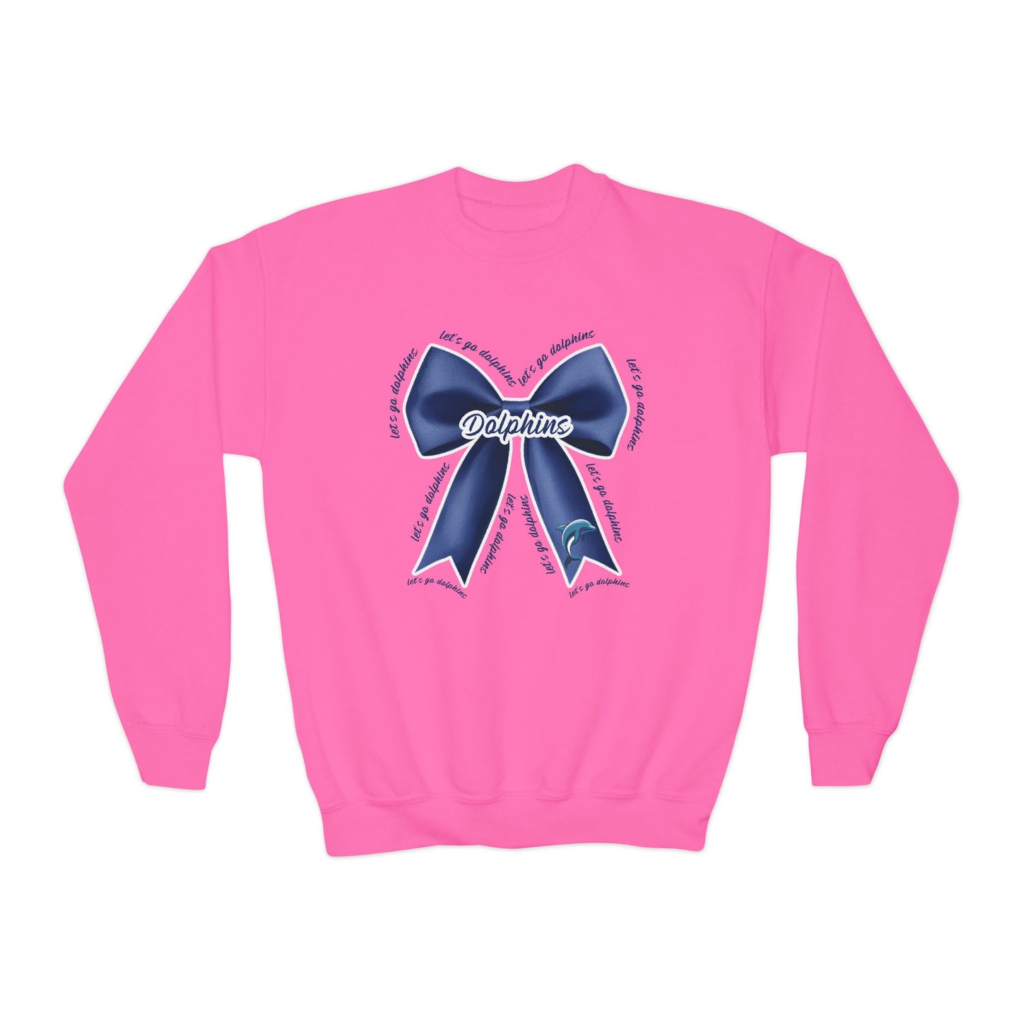 Youth Coquette We Are The Dolphins Bow Sweatshirt