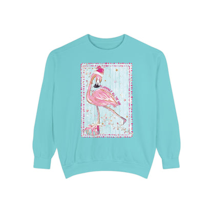 Flamingle All the Way Flamingo Sweatshirt - Comfort Colors