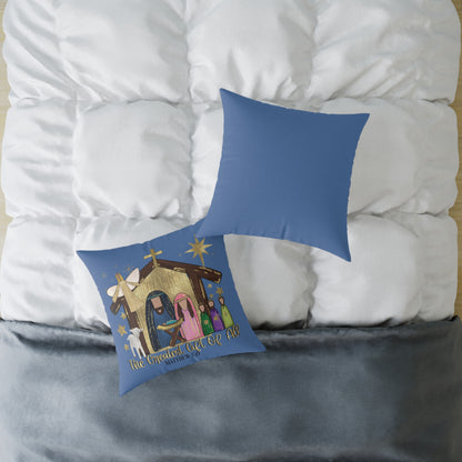 Nativity "The Greatest Gift of All" Decorative Pillow