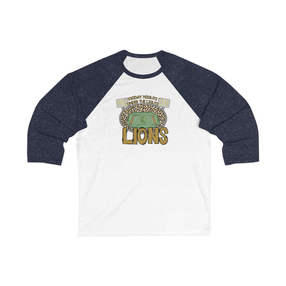 Lions Friday Night Lights Sporty Unisex Baseball Tee - Bella Canvas