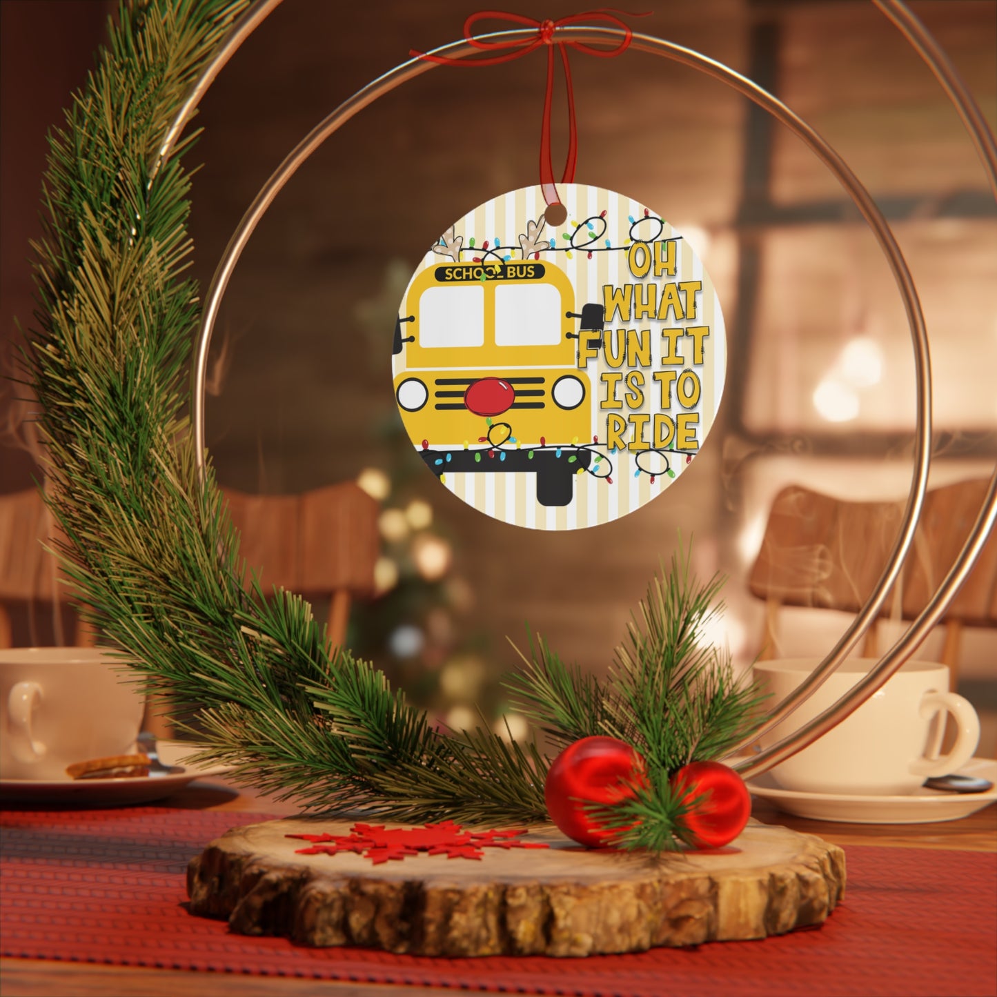 School Bus Christmas Ornament