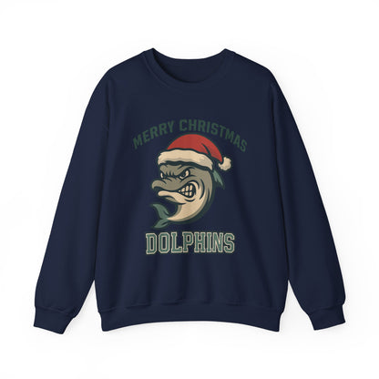 Merry Christmas Dolphins Sweatshirt - Gildan